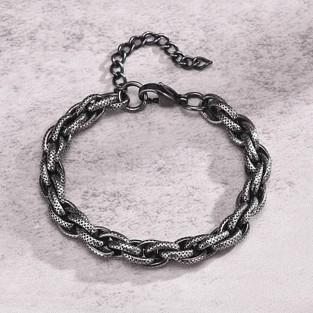 Retro Stainless Steel Rope Chain Bracelets for Men PW-WG9F35F-01-1