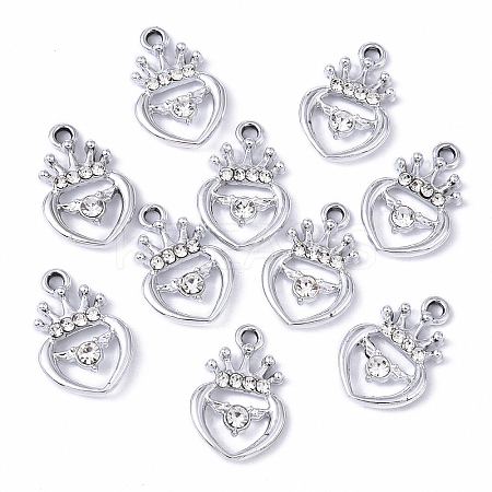 10Pcs Alloy Rhinestone Pendants ALRI-YW0008-29-1