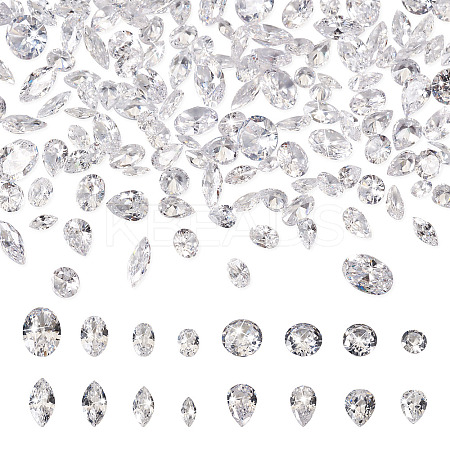 320Pcs 16 Style Cubic Zirconia Cabochons ZIRC-YS0001-03-1