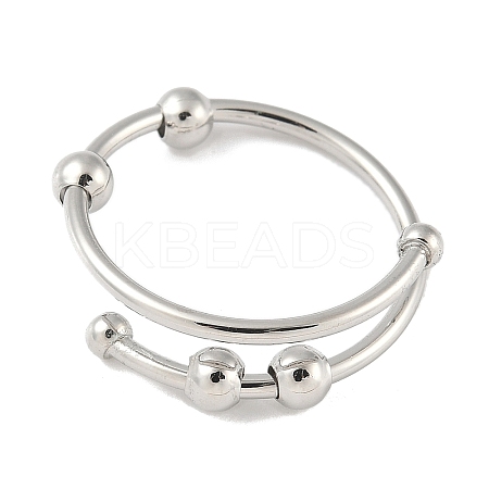 Brass Rotating Cuff Rings for Women RJEW-C132-01B-P-1