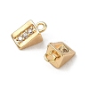 Brass Micro Pave Cubic Zirconia Charms KK-A280-11G-2