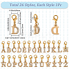 1Set Letter A~Z Alloy Rhinestone Pendant Decorations HJEW-SC0002-02G-2