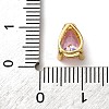Teardrop Brass Micro Pave Cubic Zirconia Slide Charms KK-C119-16G-03-3