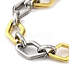 201 Stainless Steel Rhombus Links Chain Necklace NJEW-F22-39N-GP-3
