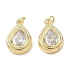 Brass Pave Clear Cubic Zirconia Pendants KK-CBA56EF-35A-G-1