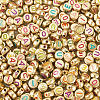 500Pcs 5 Styles Plating Opaque Acrylic Beads OACR-TA0003-60-3
