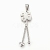 304 Stainless Steel Rhinestone Big Pendants STAS-F168-41P-1