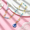Bulb Alloy Enamel Pendant & Acrylic Number Knitting Row Counter Chains HJEW-JM01755-2
