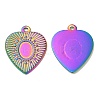 Ion Plating(IP) 304 Stainless Steel Pendant Cabochon Settings STAS-L020-019RC-1