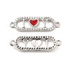 Brass Micro Pave Clear Cubic Zirconia Connector Charms KK-E068-VB403-2-1