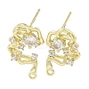 Brass Cubic Zirconia Stud Earring Findings LS-KK-R154-11G-1