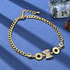 Brass Micro Pave Clear Cubic Zirconia Link Bracelets BJEW-U020-08G-1