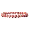 Synthetic Rhodonite Round Beaded Stretch Bracelet SF8562-13-1-1