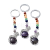 Natural Amethyst & Brass Cheetah Keychain KEYC-H019-01P-03-1