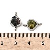 Natural Mixed Stone Chip 304 Stainless Steel Triangle Connector Charms KK-P300-28P-3