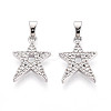 Brass Micro Pave Cubic Zirconia Pendants KK-N257-63P-1