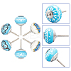6Pcs 3 Styles Printing Porcelain Drawer Knobs FIND-GA0001-29D-4