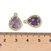 Natural Amethyst Faceted Teardrop Pendants G-U028-02G-03-3