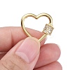 Brass Micro Pave Clear Cubic Zirconia Screw Carabiner Lock Charms ZIRC-E164-07G-4