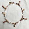 Bohemian Style Alloy Coin Charm Tassel Plastic Seed Beaded Stretch Anklets FS-WGB8A48-16-1
