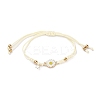 Sunflower Alloy Enamel Charms Braided Bracelets LS-BJEW-A016-01B-1