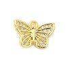 Butterfly Rack Plating Brass Micro Pave Cubic Zirconia Pendants Charms KK-S396-08B-1