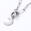 Non-Tarnish Moon 304 Stainless Steel Pendant Necklaces X-NJEW-JN02888-02-1