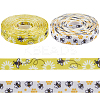 2 Rolls 2 Styles Polyester Bees Printed Grosgrain Ribbons SRIB-CY0001-10-6