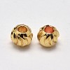 PVD Vacuum Plating Brass Corrugated Round Spacer Beads LS-X-KK-I598-24G-RS-1