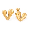 Ion Plating(IP) Heart 304 Stainless Steel Stud Earrings for Women EJEW-L272-033G-04-2