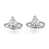 Brass Micro Pave Clear Cubic Zirconia Pendants KK-N216-567P-2