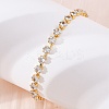Brass Rhombus Clear Cubic Zirconia Cup Chain Necklaces for Women NJEW-U033-02G-2