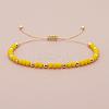 Glass & Brass Round Beads Braided Bead Bracelets RD6595-15-1