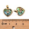 Brass & Paua Shell & Pink Cubic Zirconia Charms LS-KK-G538-05G-3