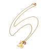304 Stainless Steel Glass Drill Birth Stone Constellation Pendant Necklaces LS-STAS-D305-08G-J-3