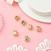 6Pcs 6 Colors Real 18K Gold Plated Brass Enamel Beads KK-CJ0002-68-5