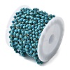 Handmade Synthetic Turquoise Beads & 316 Stainless Steel Round Link Chains CHS-L033-09G-3