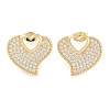 Brass Pave Clear Cubic Zirconia Studs Earring for Women EJEW-S225-06G-02-1