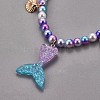 Plastic Imitation Pearl Stretch Bracelets and Necklace Jewelry Sets SJEW-JS01053-02-5