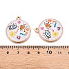 Printed Rack Plating Alloy Enamel Pendants ENAM-T020-02F-3