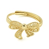 Bowknot Brass Adjustable Rings for Women RJEW-M016-09G-3