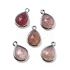 Natural Strawberry Quartz Faceted Pendants G-U019-05P-06-1