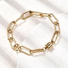 304 Stainless Steel Paperclip Chains Bracelets for Women BJEW-K237-21G-3