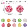 20Pcs 10 Colors AB Color Plated Acrylic Rhinestone Beads OACR-PH0004-01-5