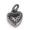 Brass Micro Pave Cubic Zirconia Charms ZIRC-P060-41B-2