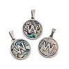 304 Stainless Steel with Paua Shell Pendants STAS-G268-02W-P-1