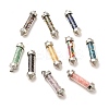 Mixed Gemstone Chip Glass Bottle Big Pointed Pendants G-P482-01P-1