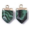 Synthetic Malachite Pointed Pendants G-N326-34G-2