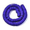 Flat Round Handmade Polymer Clay Beads CLAY-R067-12mm-09-2