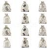 24Pcs 6 Colors Polycotton(Polyester Cotton) Packing Pouches Drawstring Bags ABAG-FS0001-12-1
